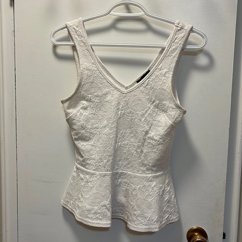 Top shop white peplum tank top